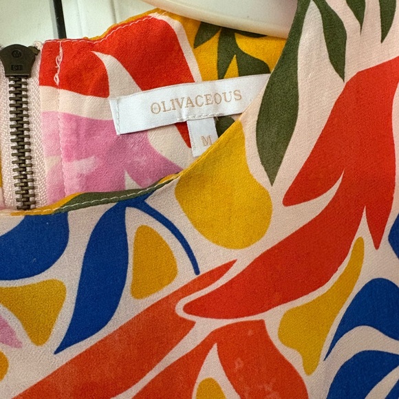 Olivaceous Colorful Tropical Print Shift Dress Sz Med - Picture 3 of 6